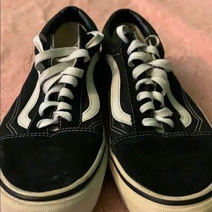 Black and white Old School vans